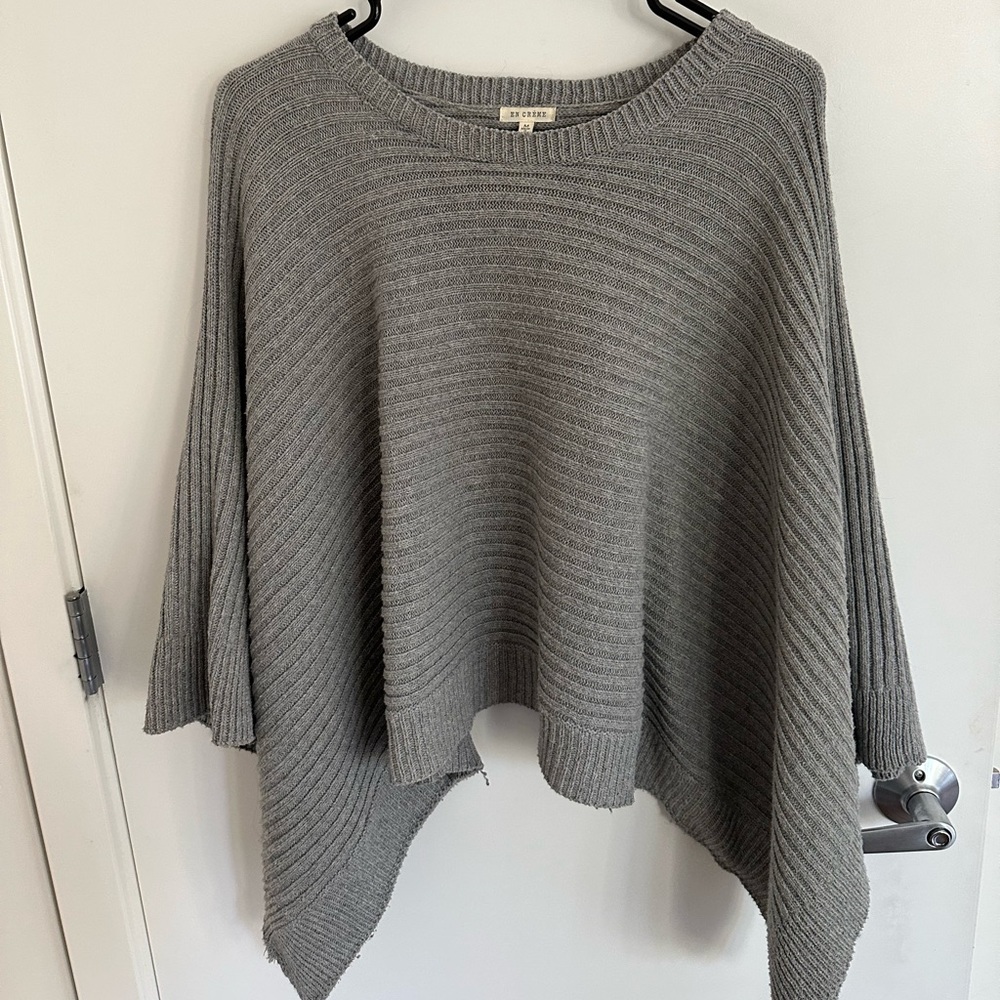 Grey Poncho Sweater